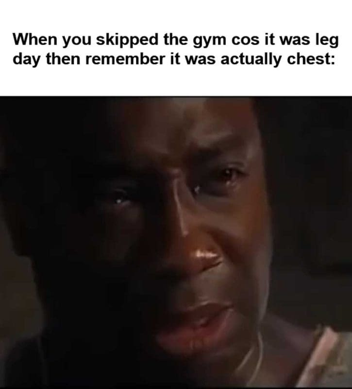 When You Skipped The Gym Cos It Was Leg Day Then Remember It Was Actually Chest