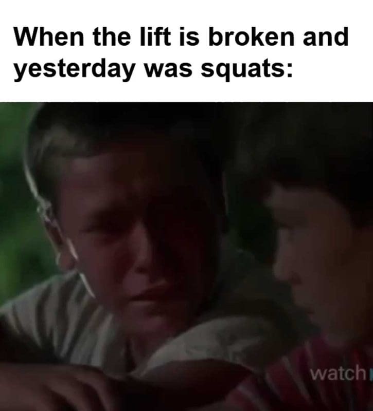 When The Lift Is Broken And Yesterday Was Squats