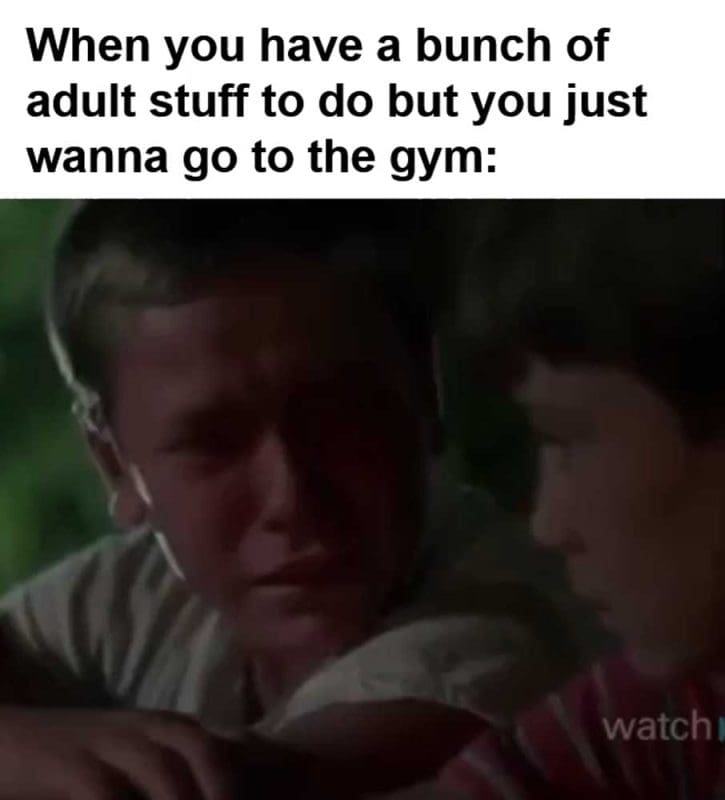 When You Have A Bunch Of Adult Stuff To Do But You Just Wanna Go To The Gym
