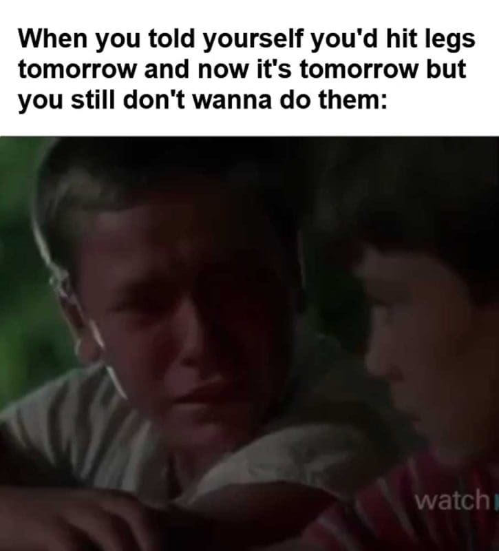 When You Told Yourself You'd Hit Legs Tomorrow And Now It's Tomorrow But You Still Don't Wanna Do Them