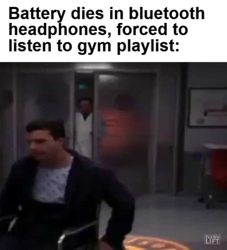 Battery Dies In Bluetooth Headphones Forced To Listen To Gym playlist video