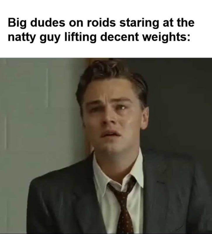 Big Dudes On Roids Staring At The Natty Guy Lifting Decent Weights