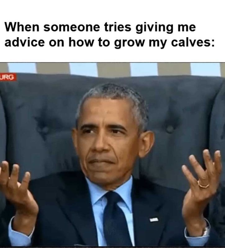 When Someone Tries Giving Me Advice On How To Grow My Calves