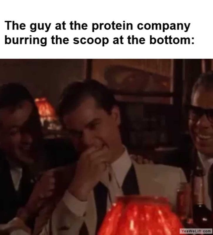 The Guy At The Protein Company Burring The Scoop At The Bottom