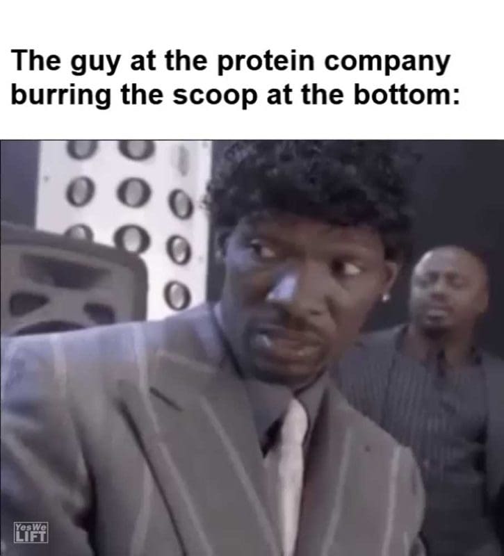 The Guy At The Protein Company Burring The Scoop At The Bottom