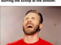 The Guy At The Protein Company Burring The Scoop At The Bottom