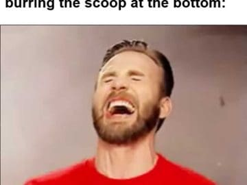 The Guy At The Protein Company Burring The Scoop At The Bottom