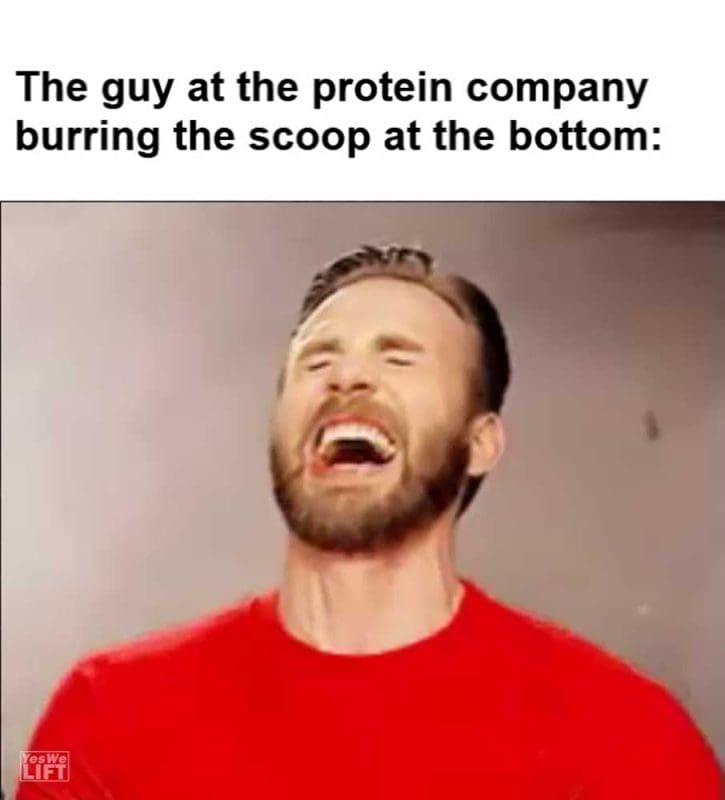 The Guy At The Protein Company Burring The Scoop At The Bottom