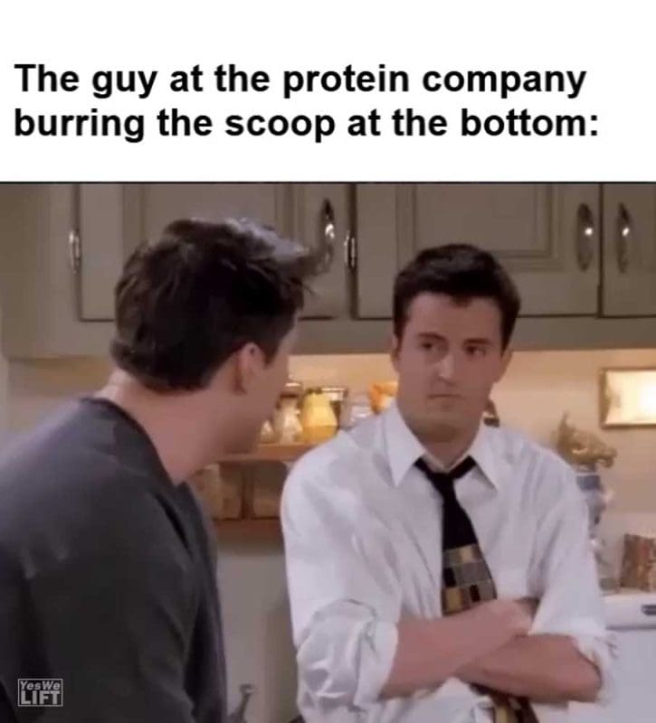 The Guy At The Protein Company Burring The Scoop At The Bottom