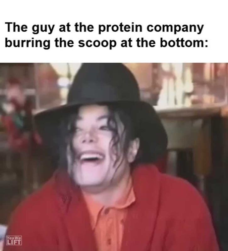 The Guy At The Protein Company Burring The Scoop At The Bottom