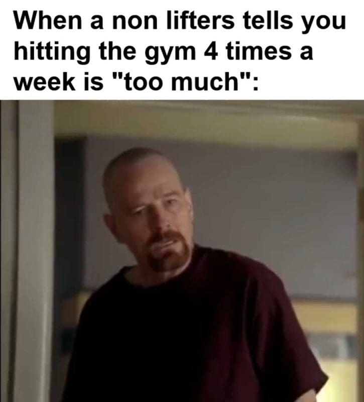 When A Non Lifters Tells You Hitting The Gym Times A Week Is Too Much