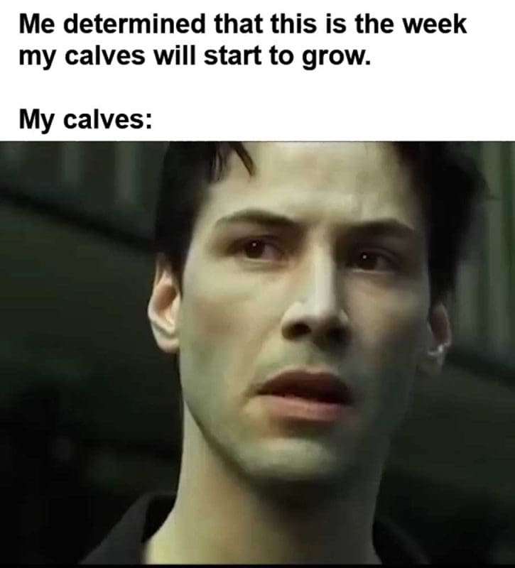 Me Determined That This Is The Week My Calves Will Start To Grow My Calves