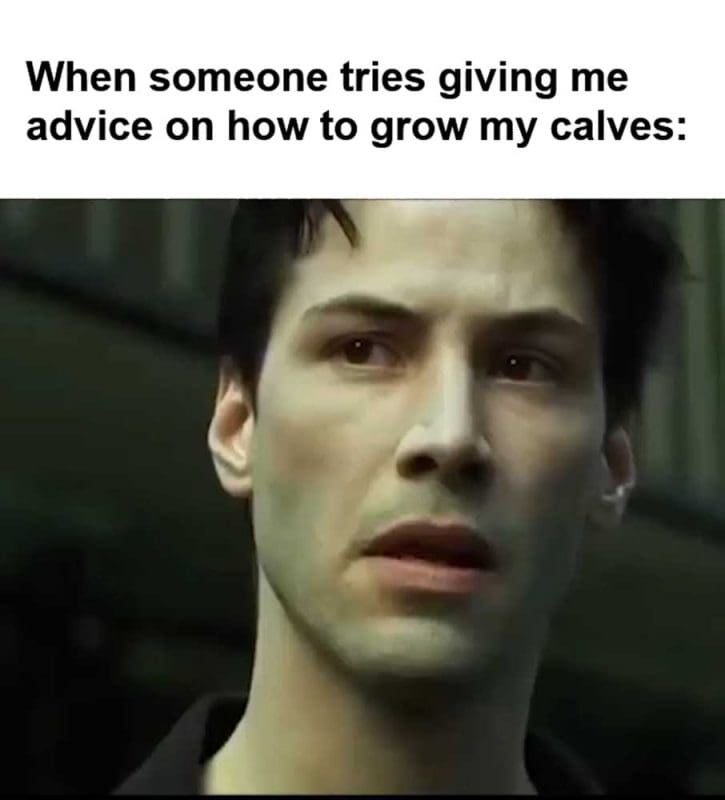When Someone Tries Giving Me Advice On How To Grow My Calves
