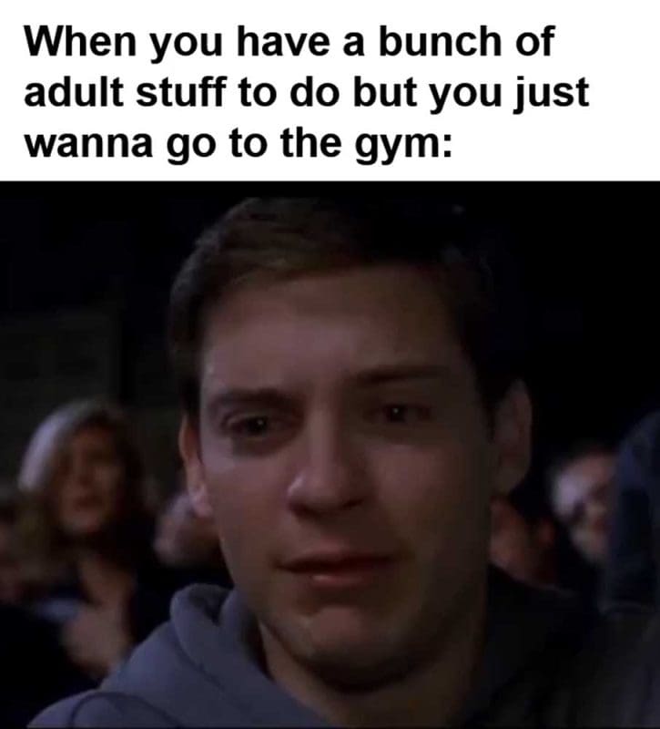 When You Have A Bunch Of Adult Stuff To Do But You Just Wanna Go To The Gym