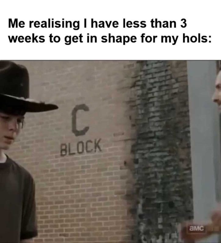 Me Realising I Have Less Than Weeks To Get In Shape For My Hols