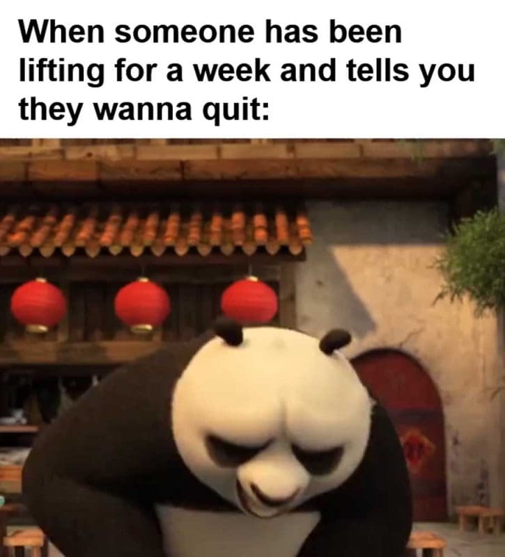 When Someone Has Been Lifting For A Week And Tells You They Wanna Quit