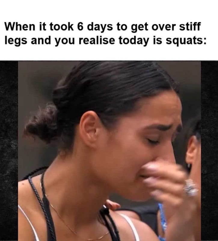 When It Took Days To Get Over Stiff Legs And You Realise Today Is Squats