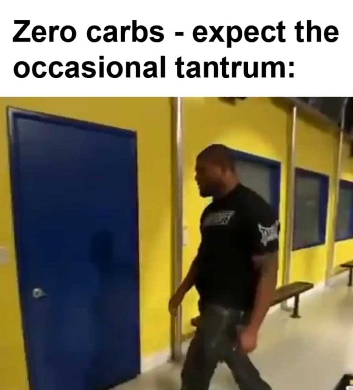 Zero Carbs Expect The Occasional Tantrum