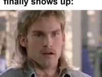 When Your Gym Buddy Finally Shows Up