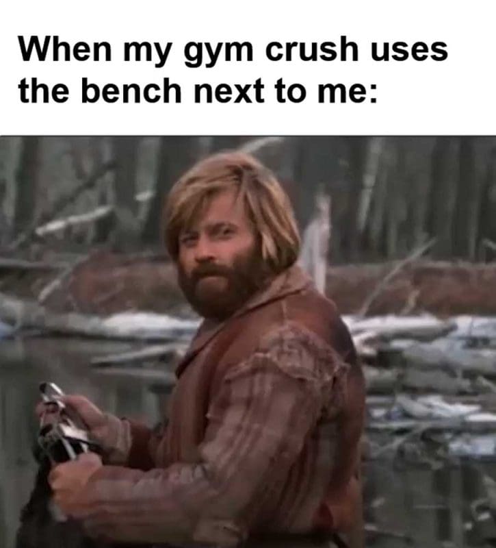 When My Gym Crush Uses The Bench Next To Me