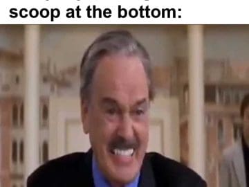 The Guy At The Protein Company Burring The Scoop At The Bottom