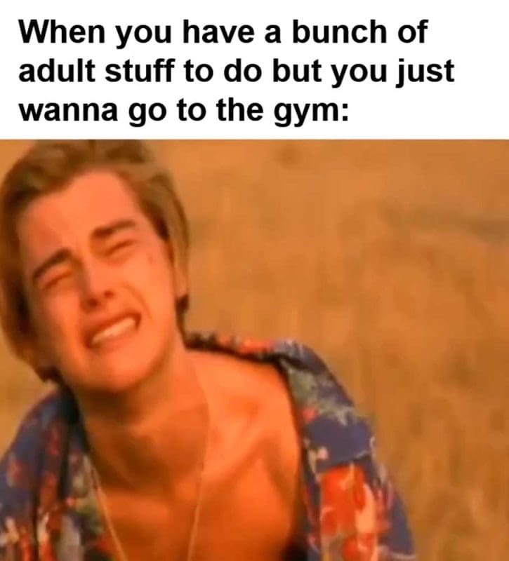 When You Have A Bunch Of Adult Stuff To Do But You Just Wanna Go To The Gym