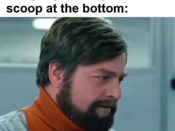 The Guy At The Protein Company Burring The Scoop At The Bottom