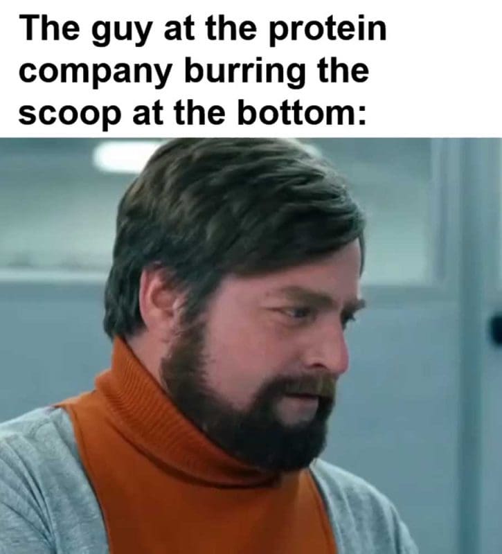 The Guy At The Protein Company Burring The Scoop At The Bottom