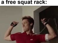 When You Finally See A Free Squat Rack