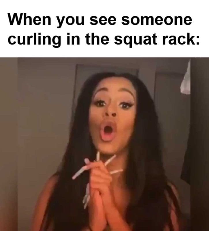 When You See Someone Curling In The Squat Rack