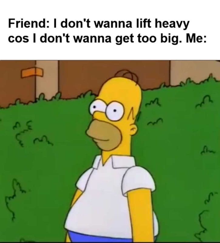 Friend I Don't Wanna Lift Heavy Cos I Don't Wanna Get Too Big Me