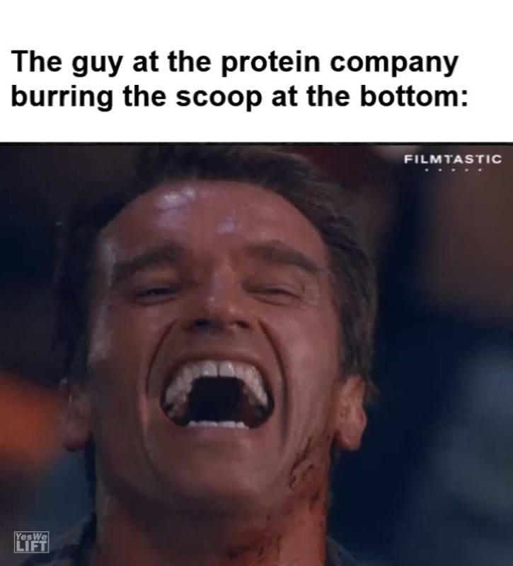 The Guy At The Protein Company Burring The Scoop At The Bottom