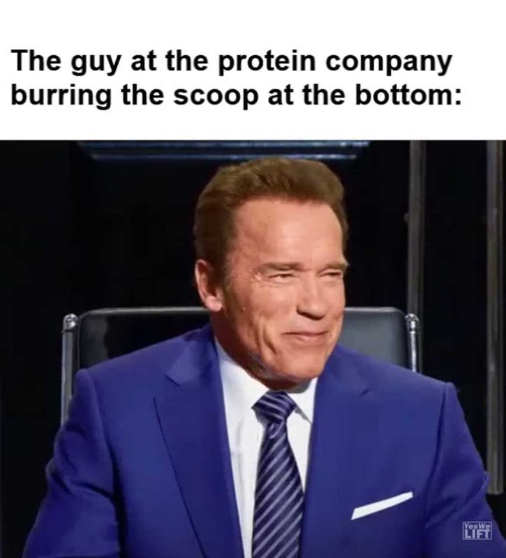 The Guy At The Protein Company Burring The Scoop At The Bottom