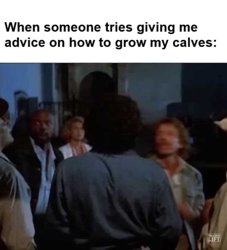 When Someone Tries Giving Me Advice On How To Grow My Calves