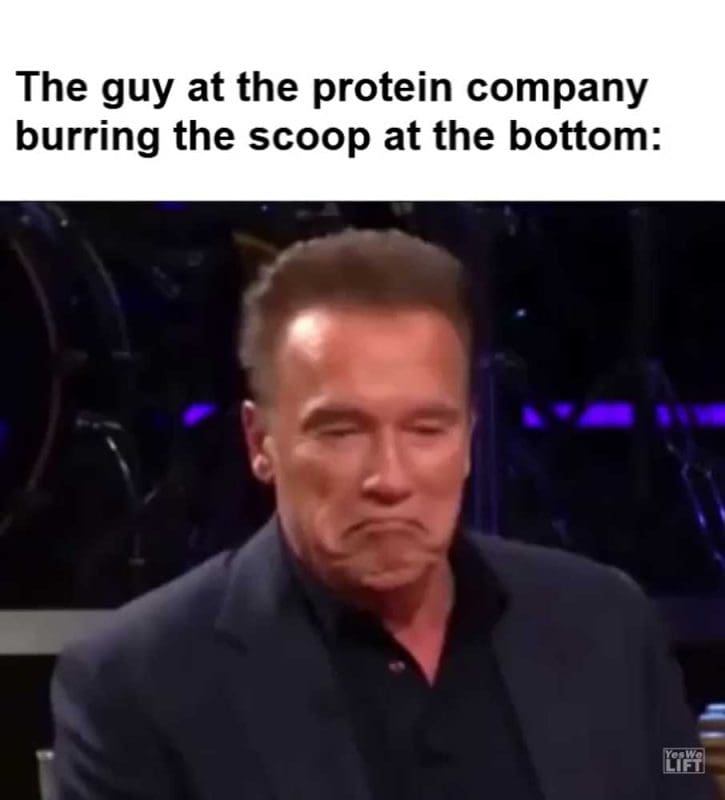 The Guy At The Protein Company Burring The Scoop At The Bottom