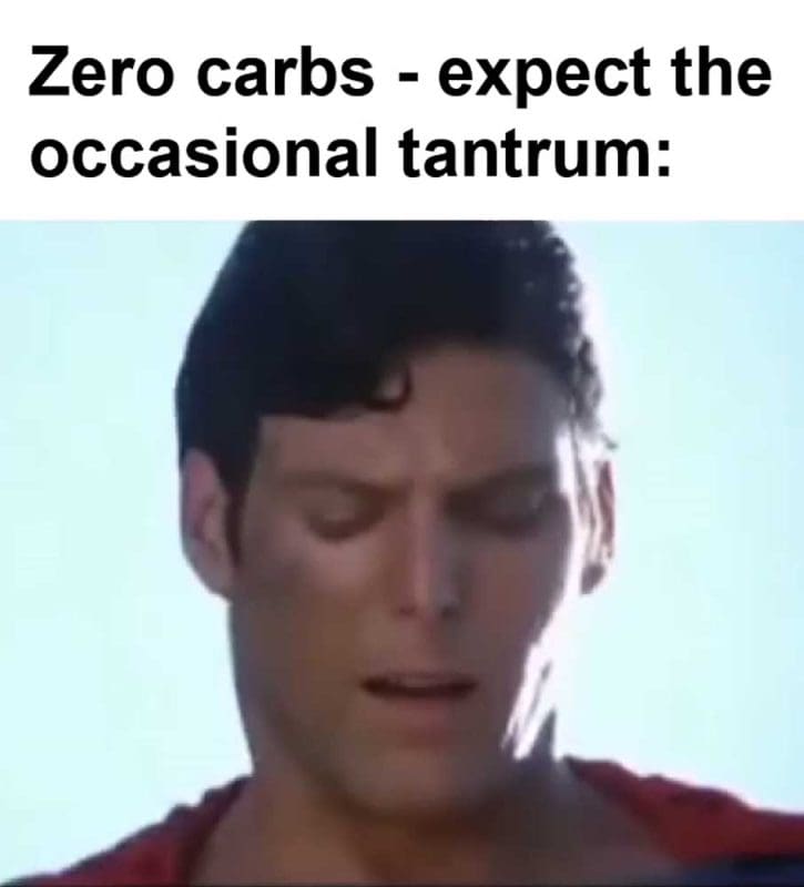Zero Carbs Expect The Occasional Tantrum