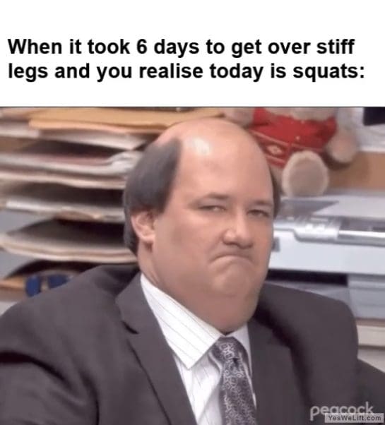 When It Took Days To Get Over Stiff Legs And You Realise Today Is Squats frame at ms