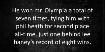 Arnold Schwarzenegger He won Mr Olympia a total of seven times tying him with Phil Heath for second place all time just one behind Lee Haney s record