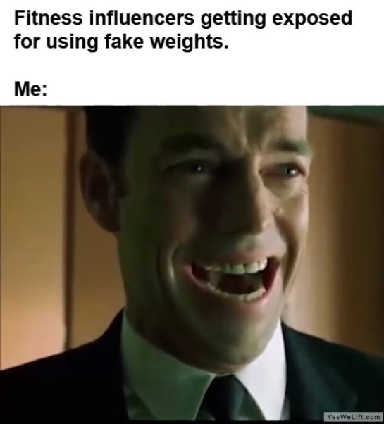 Fitness Influencers Getting Exposed For Using Fake Weights Me frame at ms